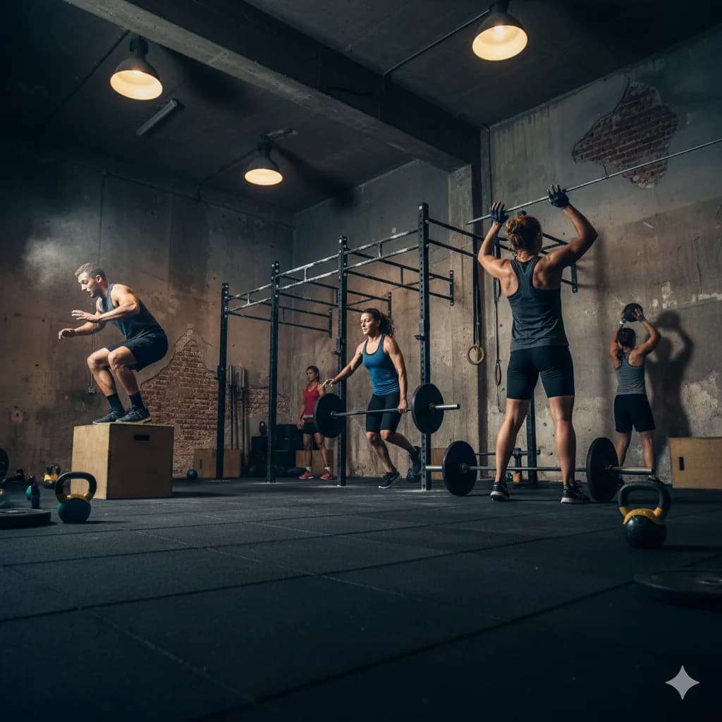 LINE UP CrossFit box durante uma sessão de treino