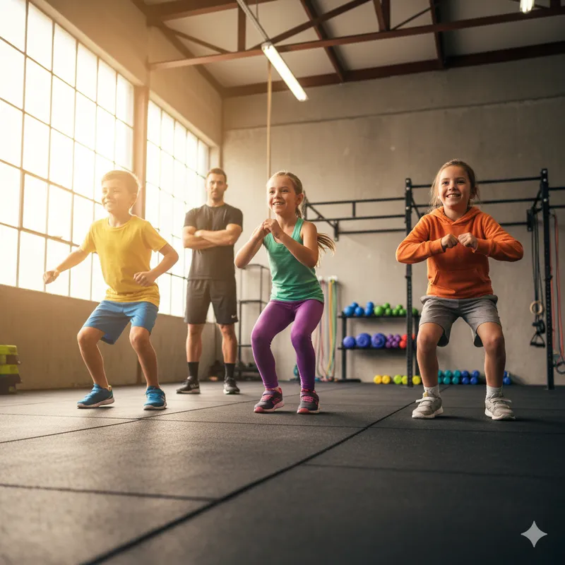 Crianças a treinar no LINE UP